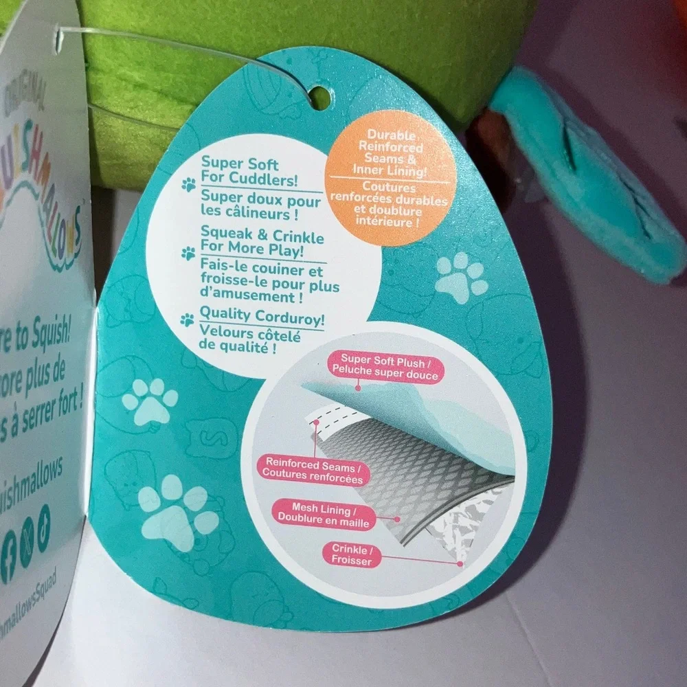 Squishmallows Dog Toy Set - Cherry, Celia & Olexa that Squeak and Crinkle 8”‎